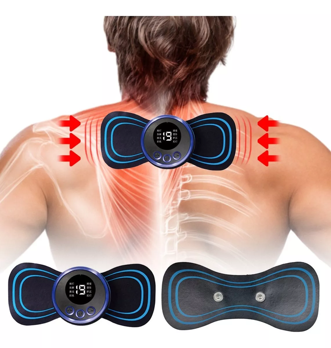 Hombre recibiendo terapia de electroestimulación muscular para el bienestar del cuerpo